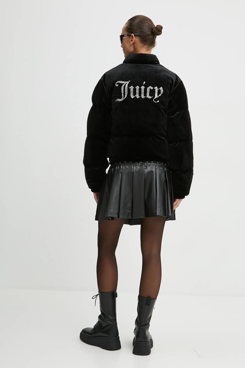 Juicy Couture jachetă de catifea MARGO PUFFER culoarea negru, de iarnă, JCOIJ224556