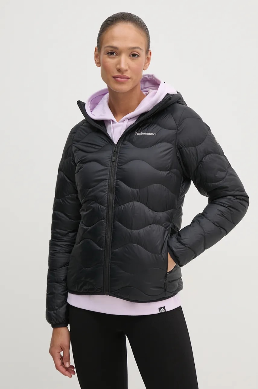 Peak Performance geacă de puf Helium Down femei, culoarea negru, de tranzitie, G79841 Peak Performance geacă de puf Helium Down femei, culoarea negru, de tranzitie, G79841