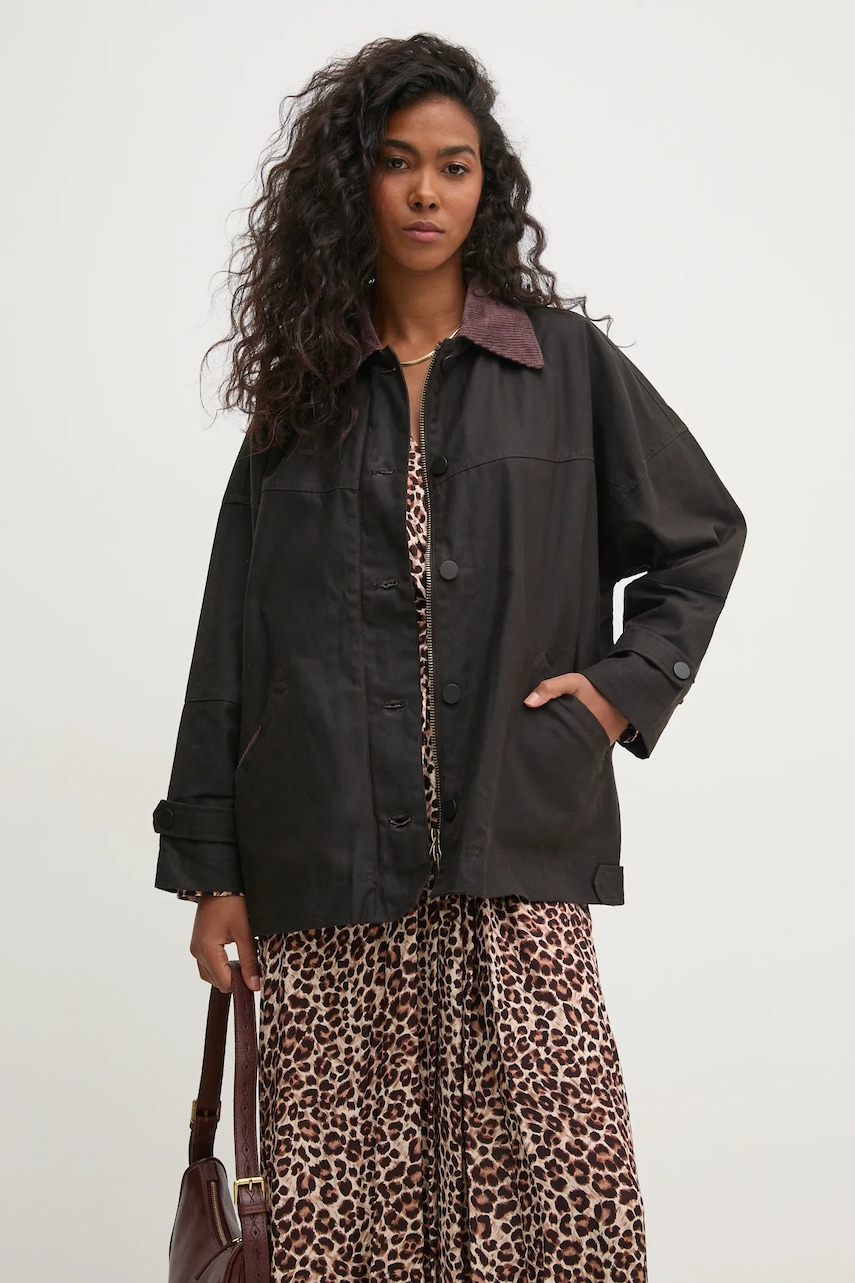 Hoss Intropia geaca femei, culoarea maro, de tranzitie, oversize, 5458301 Hoss Intropia geaca femei, culoarea maro, de tranzitie, oversize, 5458301