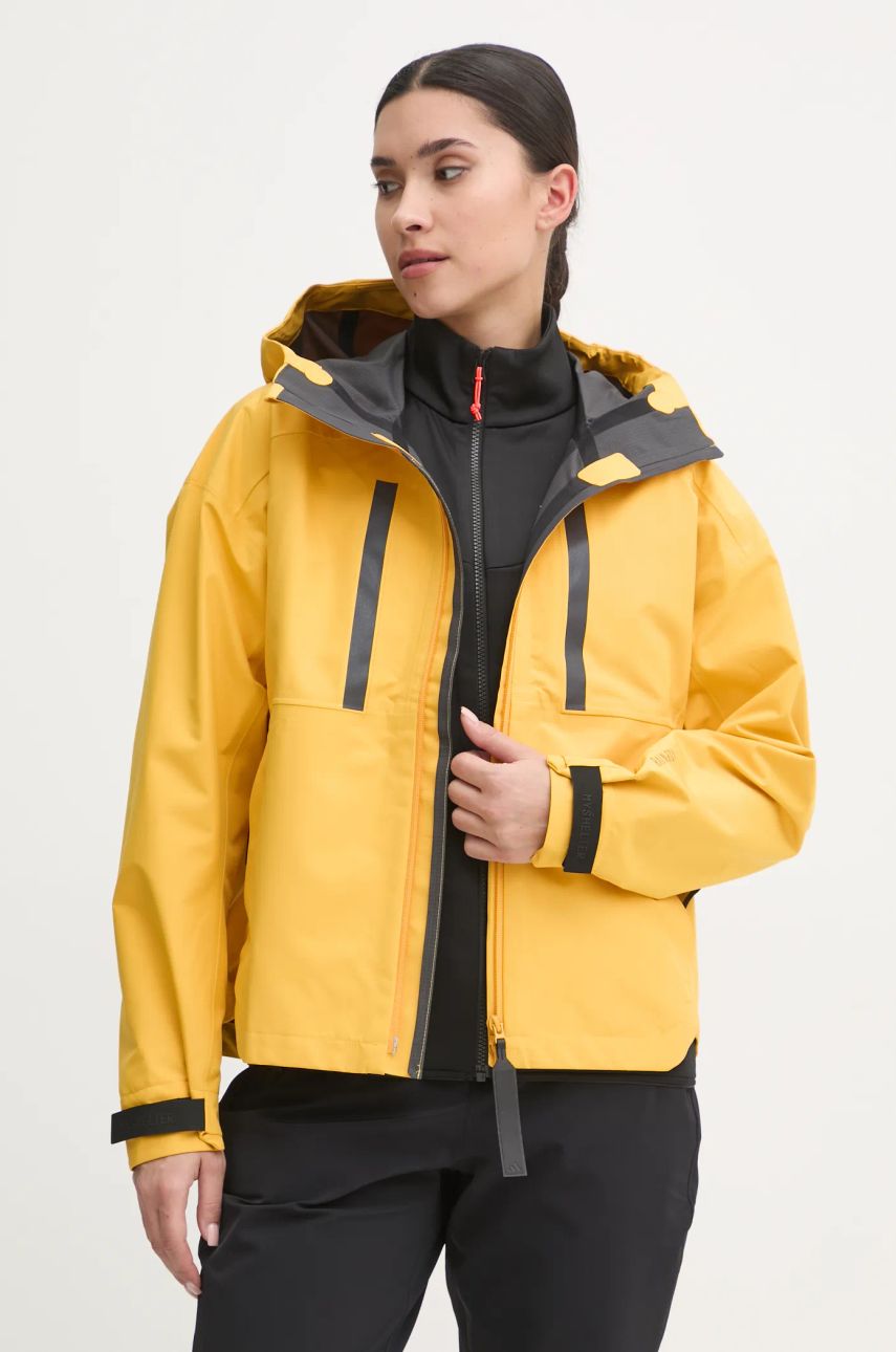 adidas geaca de ploaie MyShelter Rain.RDY femei, culoarea galben, IM8529