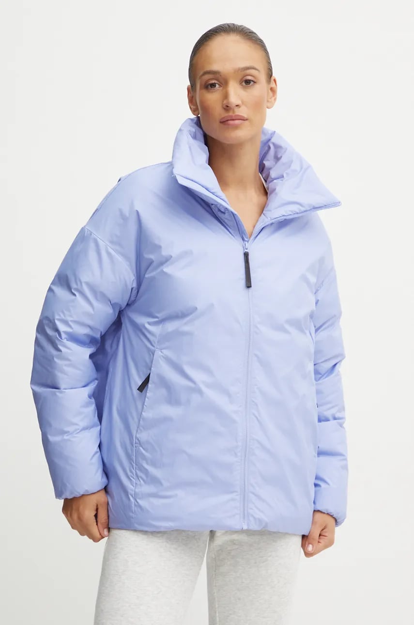 adidas geaca de puf Traveer femei, culoarea violet, de iarna, oversize, JF3209 adidas geaca de puf Traveer femei, culoarea violet, de iarna, oversize, JF3209