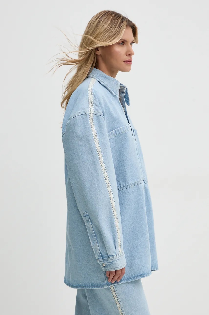 Джинсова куртка Nanushka BEAUX жіноча перехідна oversize NU24PFJK00352 
