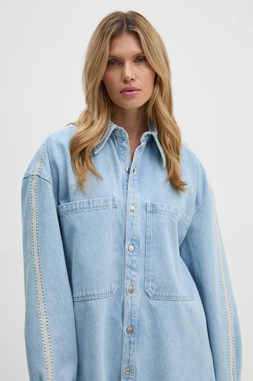 Джинсова куртка Nanushka BEAUX жіноча перехідна oversize NU24PFJK00352 