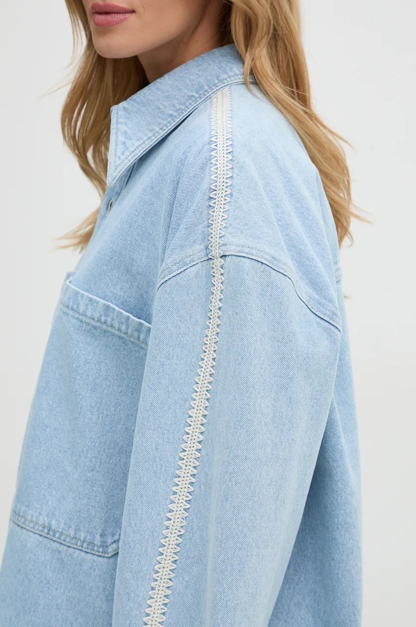 Джинсова куртка Nanushka BEAUX жіноча перехідна oversize NU24PFJK00352 