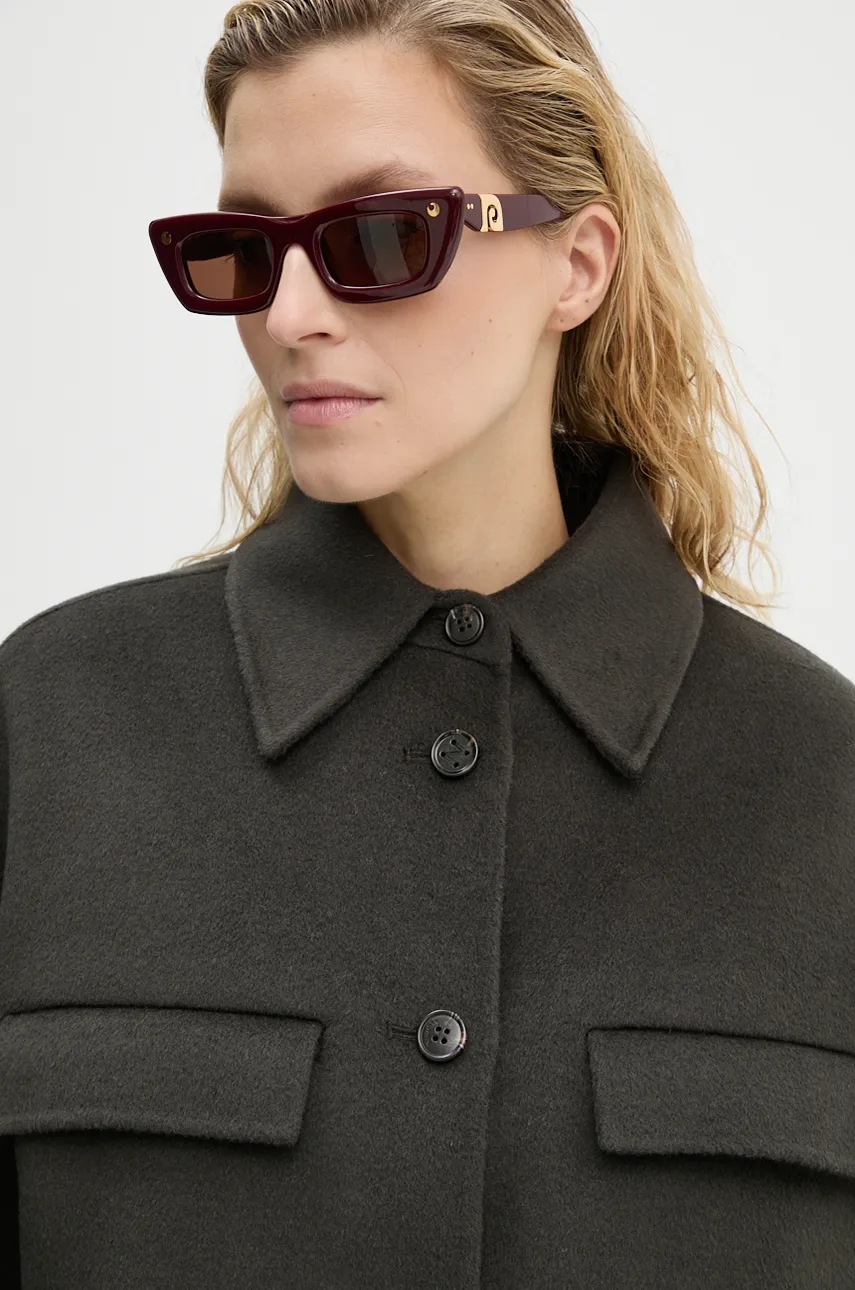 Μάλλινο μπουφάν Nanushka NEVELLE χρώμα: γκρι, NW24PFSG27197 φωτογραφία