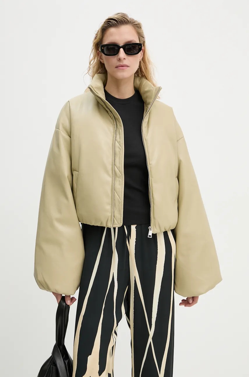 Μπουφάν με επένδυση από πούπουλα Nanushka LILIMA χρώμα: πράσινο, NW24PFSG11062 φωτογραφία