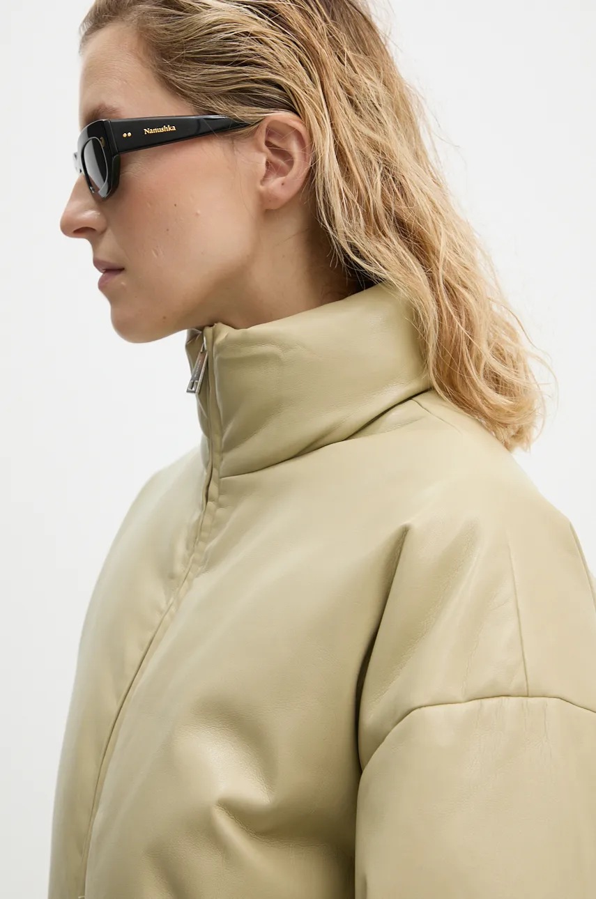 Μπουφάν με επένδυση από πούπουλα Nanushka LILIMA χρώμα: πράσινο, NW24PFSG11062 φωτογραφία