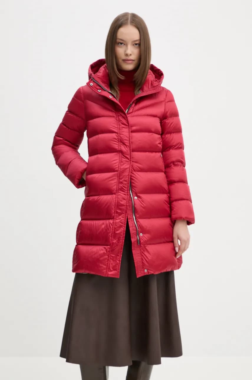 Hetrego geaca de puf LEONIE femei, culoarea rosu, de iarna, 8N603