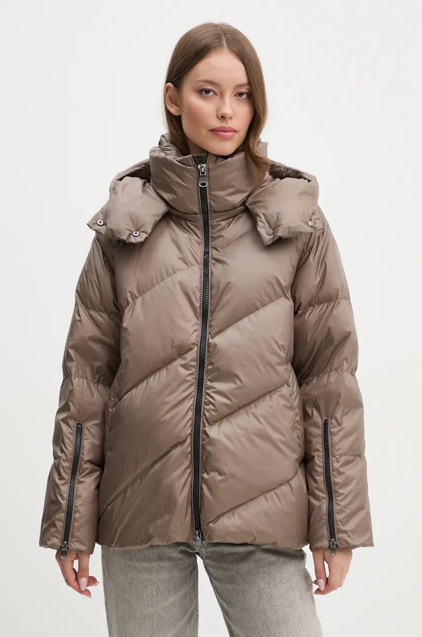 Hetrego geaca de puf LILY femei, culoarea maro, de iarna, oversize, 8N624 Hetrego geaca de puf LILY femei, culoarea maro, de iarna, oversize, 8N624