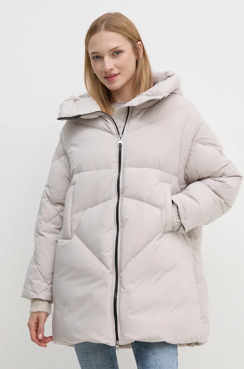 Hetrego geaca de puf ELLIE femei, culoarea bej, de iarna, oversize, 8N699 Hetrego geaca de puf ELLIE femei, culoarea bej, de iarna, oversize, 8N699
