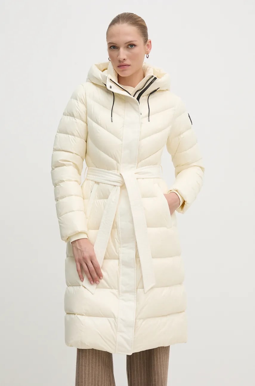 MACKAGE geaca de puf femei, culoarea bej, de iarna, CORALIA MACKAGE geaca de puf femei, culoarea bej, de iarna, CORALIA
