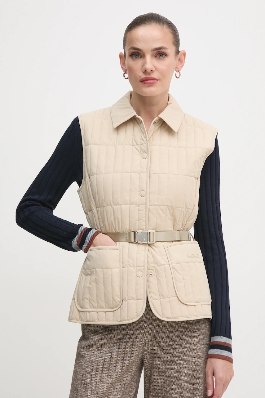 MACKAGE vesta de puf femei, culoarea bej, de tranzitie, HELIA