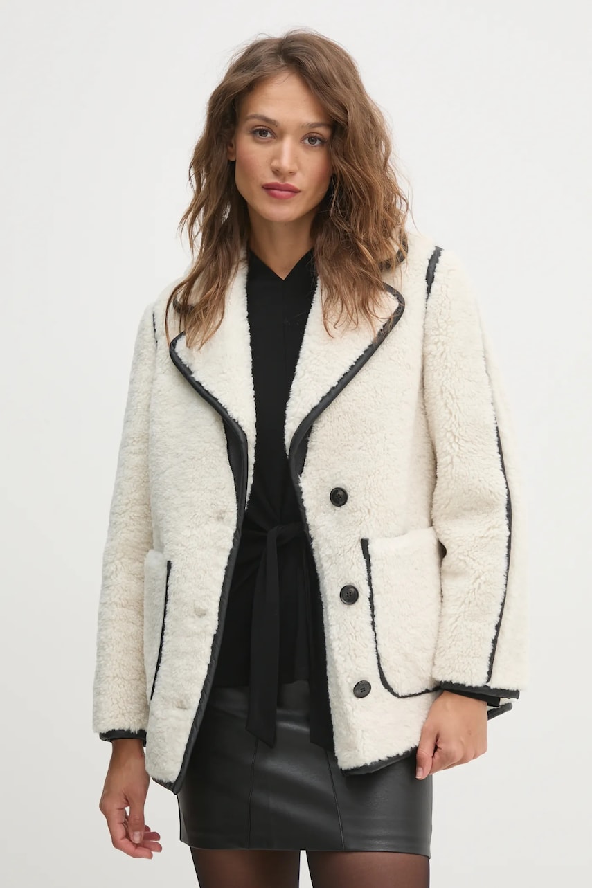 OUI geaca femei, culoarea bej, de tranzitie, 90095