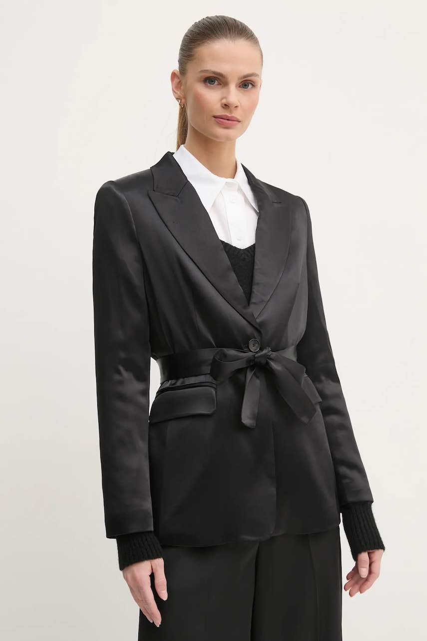 OUI sacou culoarea negru, un singur rand de nasturi, neted, 89070 OUI sacou culoarea negru, un singur rand de nasturi, neted, 89070