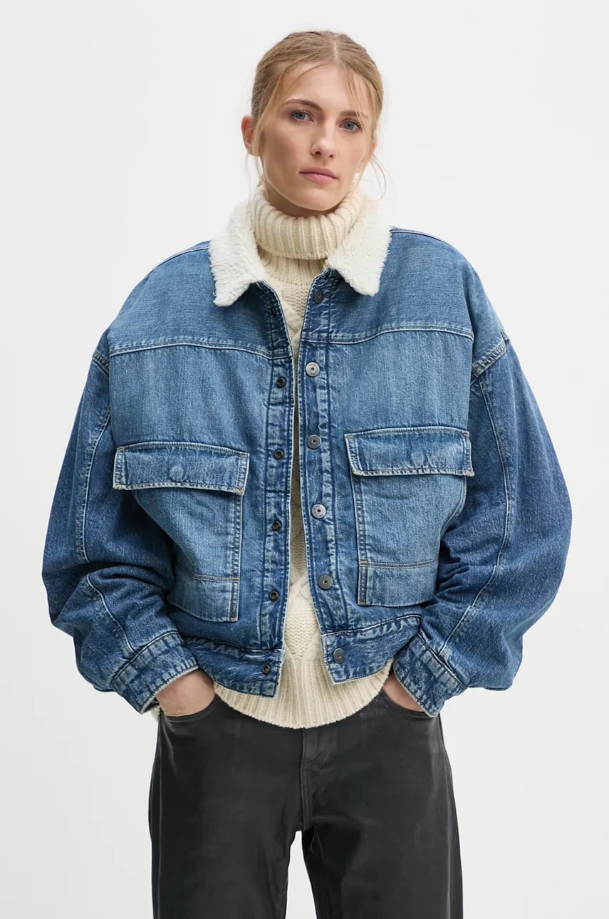 G-Star Raw geacă din denim femei, de tranziție, oversized, D25340-D536 G-Star Raw geacă din denim femei, de tranziție, oversized, D25340-D536