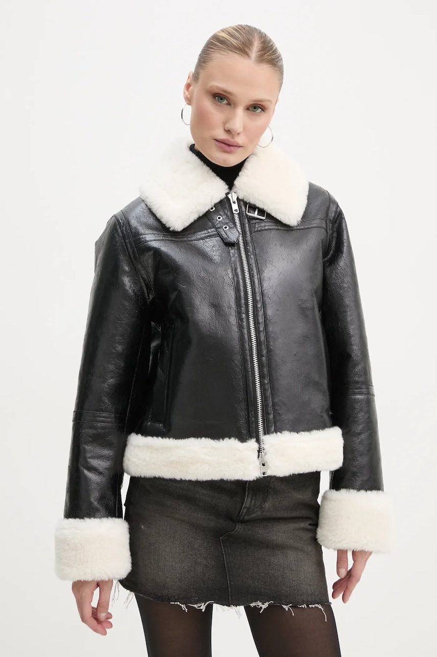 Stand Studio geaca Lorelle Jacket femei, culoarea negru, de tranzitie, 61055-9158 Stand Studio geaca Lorelle Jacket femei, culoarea negru, de tranzitie, 61055-9158