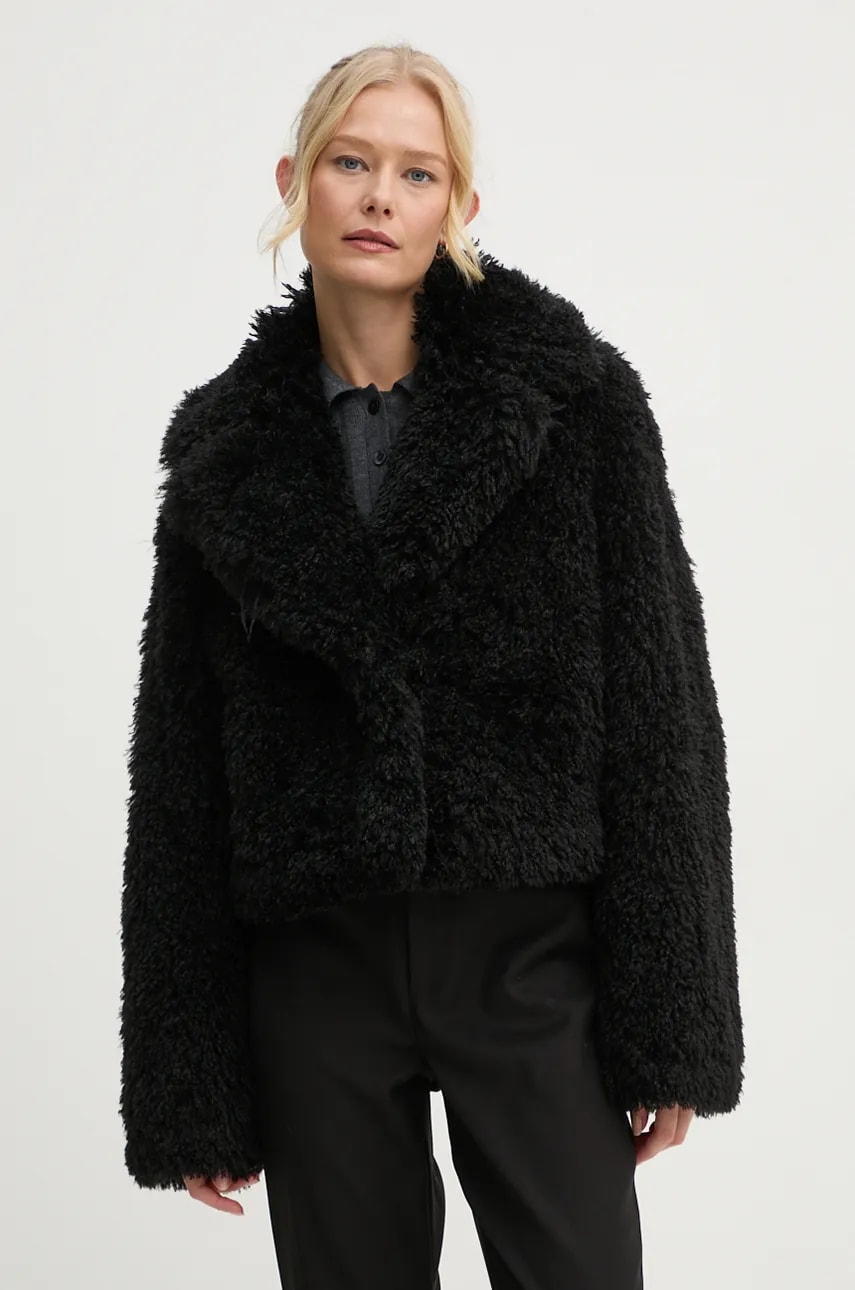 Stand Studio palton Samara Jacket femei, culoarea negru, de tranzitie, 61701-9157 Stand Studio palton Samara Jacket femei, culoarea negru, de tranzitie, 61701-9157