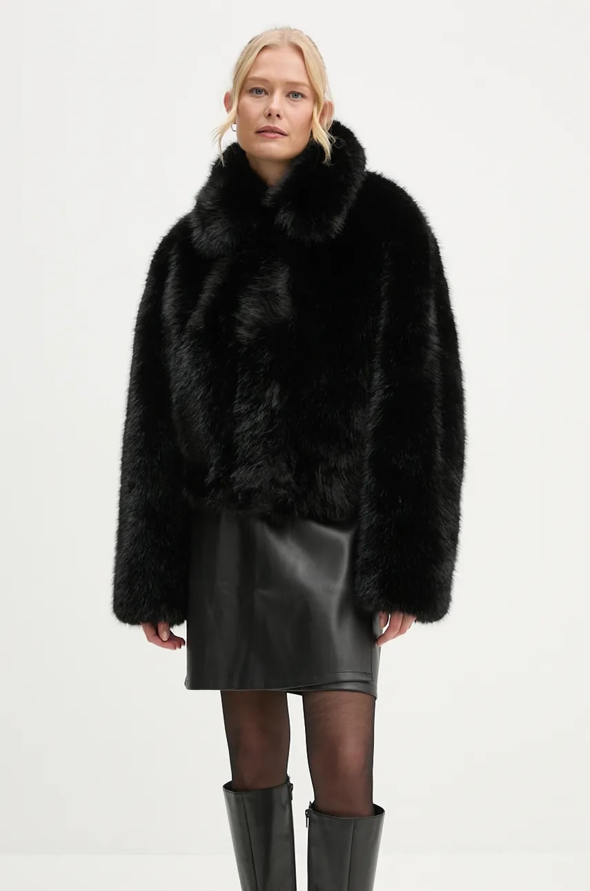 Stand Studio palton Lena Jacket femei, culoarea negru, de tranzitie, 66354-9155 Stand Studio palton Lena Jacket femei, culoarea negru, de tranzitie, 66354-9155