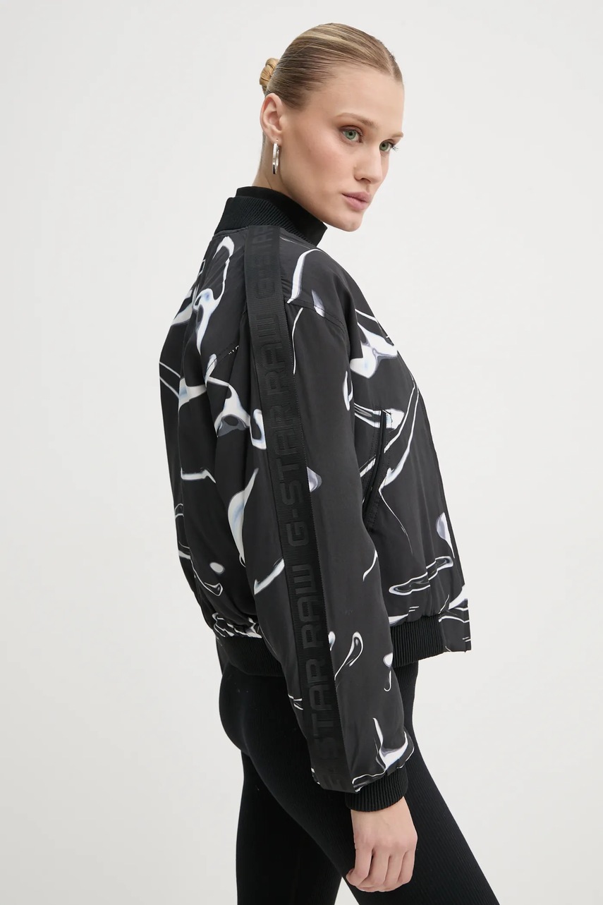 Куртка-бомбер G-Star Raw жіноча колір чорний перехідна D25282-D725 