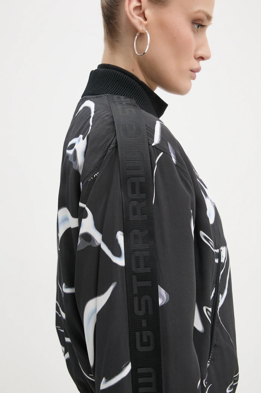 Куртка-бомбер G-Star Raw жіноча колір чорний перехідна D25282-D725 