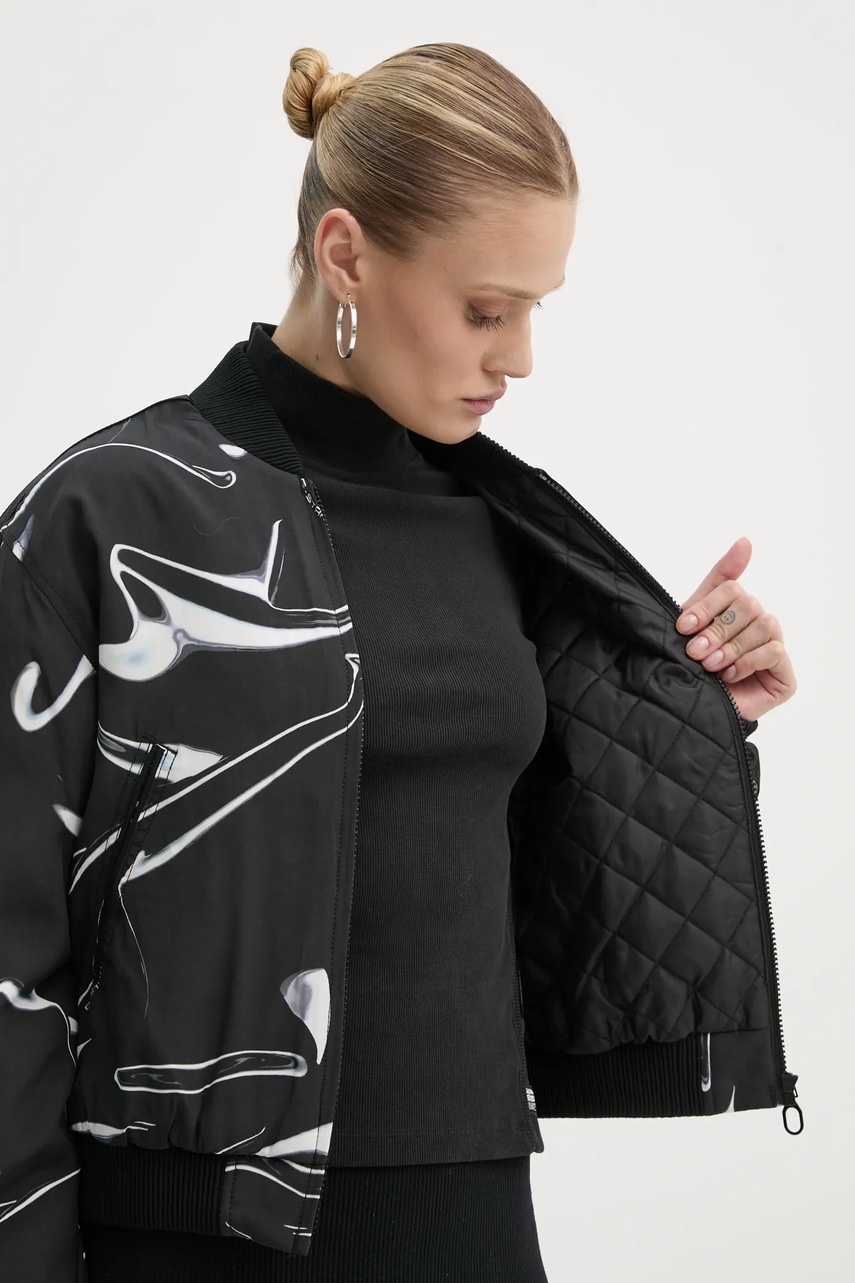 Куртка-бомбер G-Star Raw жіноча колір чорний перехідна D25282-D725 