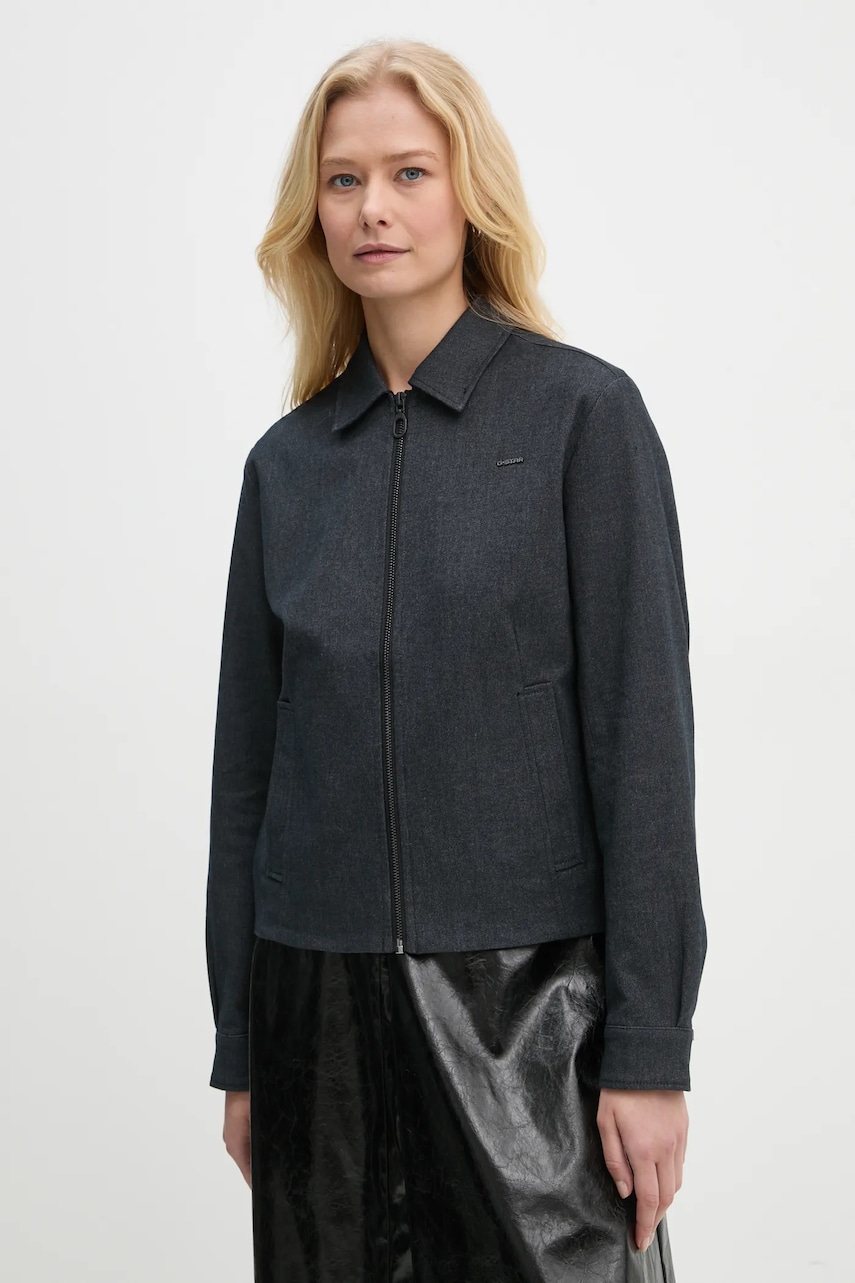 G-Star Raw geaca femei, culoarea albastru marin, de tranzitie, D25280-D722 G-Star Raw geaca femei, culoarea albastru marin, de tranzitie, D25280-D722