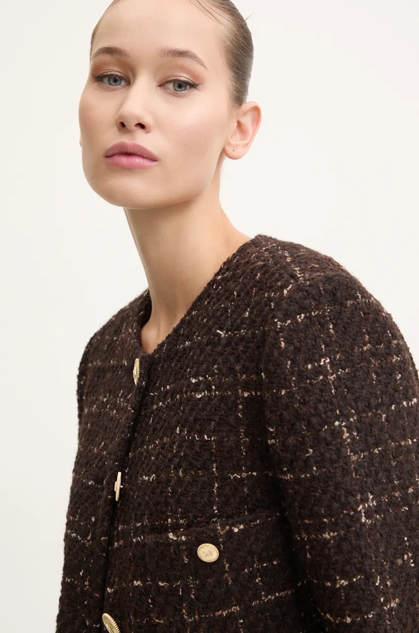 Μπλέιζερ με μίγμα μαλλιού Miss Sixty 0 χρώμα: καφέ, 6L4MJ1200000 φωτογραφία