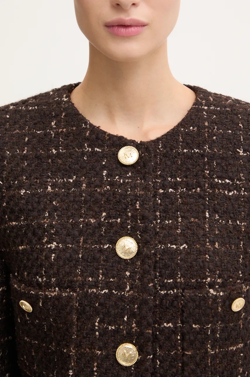 Μπλέιζερ με μίγμα μαλλιού Miss Sixty 0 χρώμα: καφέ, 6L4MJ1200000 φωτογραφία