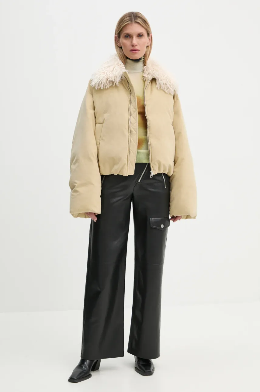 Пуховая куртка Nanushka ZACHARIE женская цвет бежевый зимняя oversize NU24FWOW45873 Пуховая куртка Nanushka ZACHARIE женская цвет бежевый зимняя oversize NU24FWOW45873