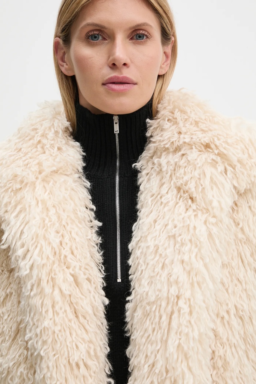 Αμάνικο μπουφάν Nanushka RIED χρώμα: μπεζ, NU24FWTP40371 φωτογραφία