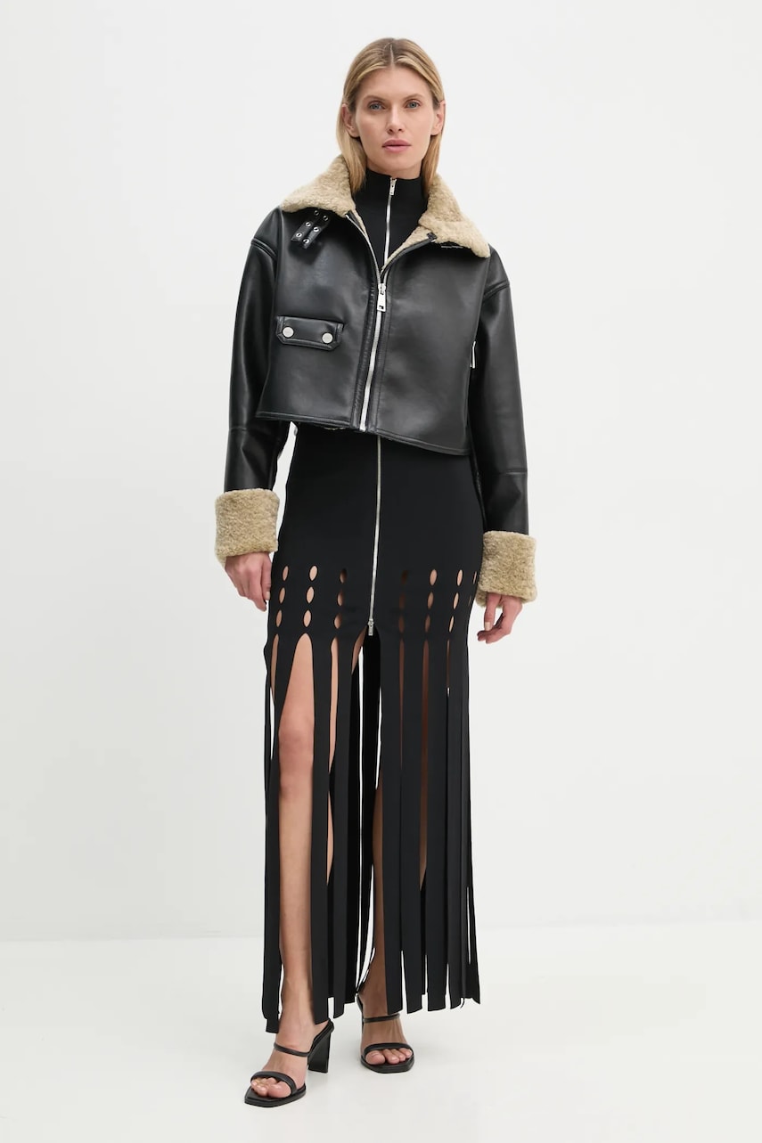 Куртка Nanushka JEMMA женская цвет чёрный переходная oversize NW24FWOW38170 Куртка Nanushka JEMMA женская цвет чёрный переходная oversize NW24FWOW38170
