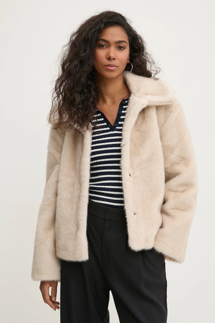 Abercrombie & Fitch geaca femei, culoarea bej, de tranzitie, KI144-4262