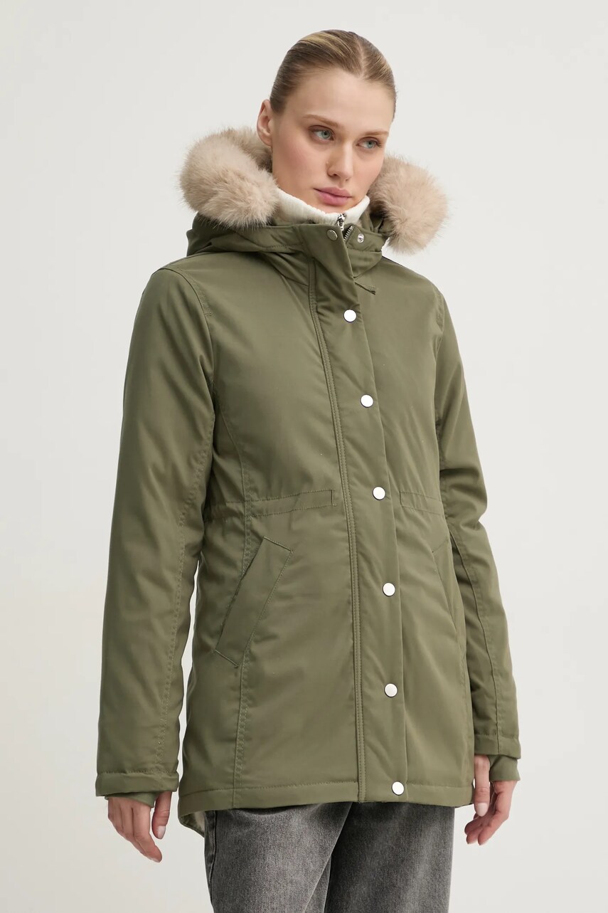 Hollister Co. geaca femei, culoarea verde, de iarna, KI344-4506