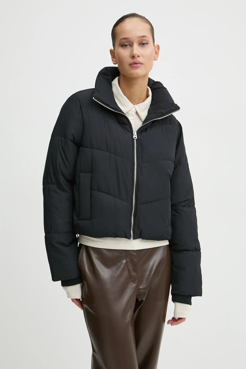 Hollister Co. geacă femei, culoarea negru, de iarnă, KI344-4621 Hollister Co. geacă femei, culoarea negru, de iarnă, KI344-4621