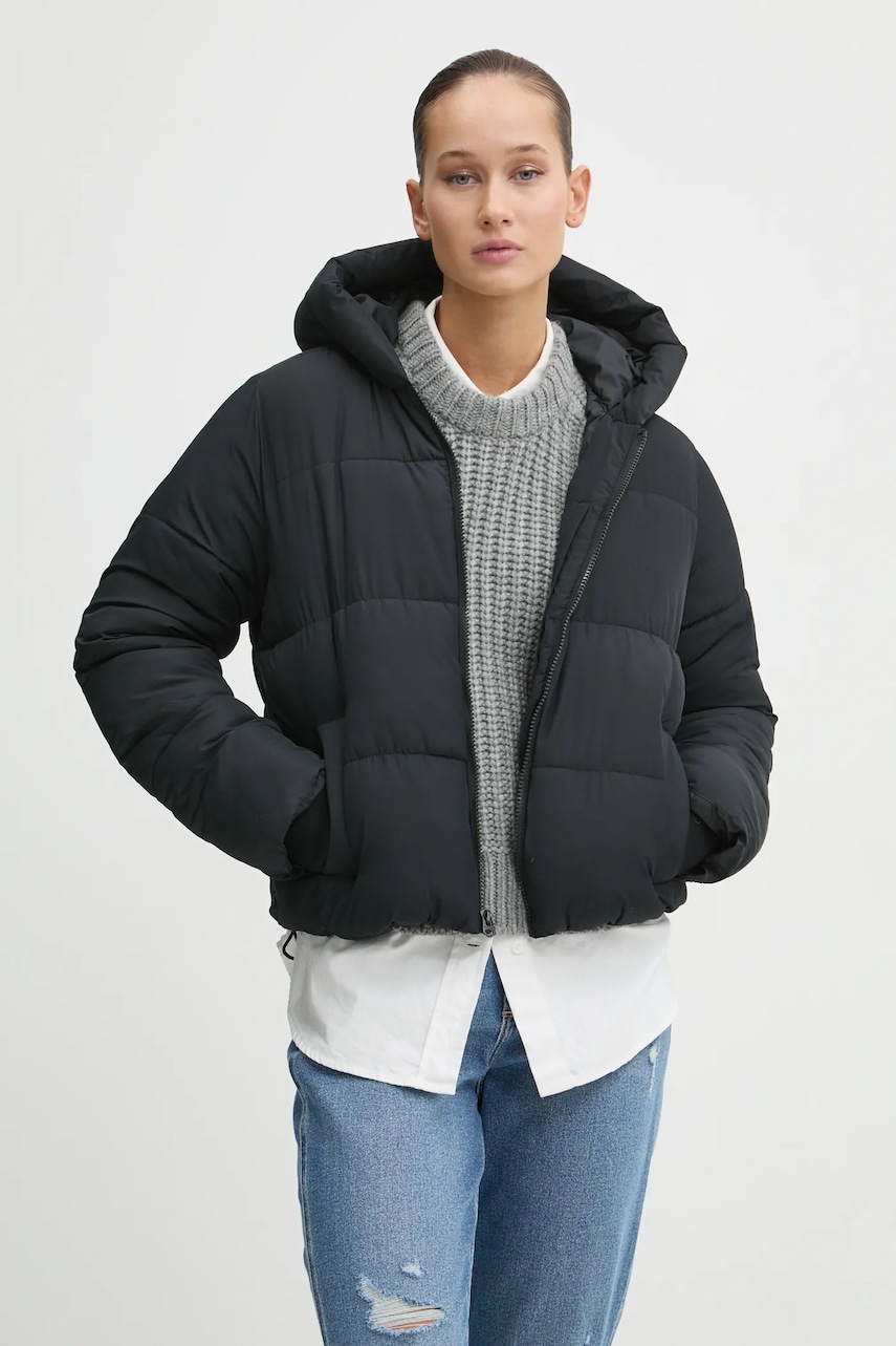 Hollister Co. geacă femei, culoarea negru, de iarnă, KI344-4634