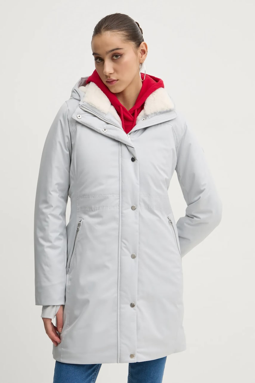 Hollister Co. geacă femei, culoarea gri, de iarnă, KI344-4658 Hollister Co. geacă femei, culoarea gri, de iarnă, KI344-4658