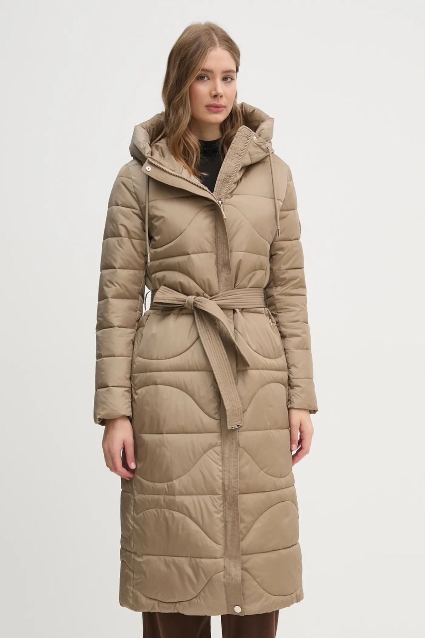 Tiffi geaca de puf femei, culoarea maro, de iarna, 226100 MADISON