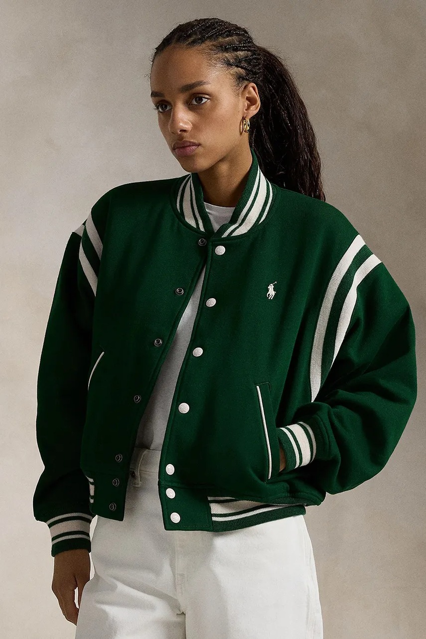 

Яке Polo Ralph Lauren в зелено преходен модел с уголемена кройка 211950165, Зелен