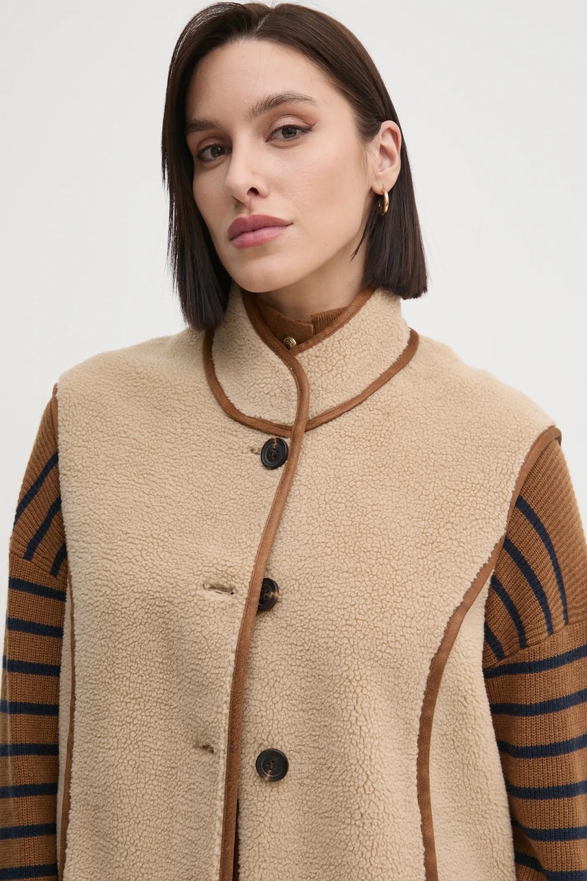 Αμάνικο μπουφάν Hoss Intropia χρώμα: μπεζ, 5458314 φωτογραφία