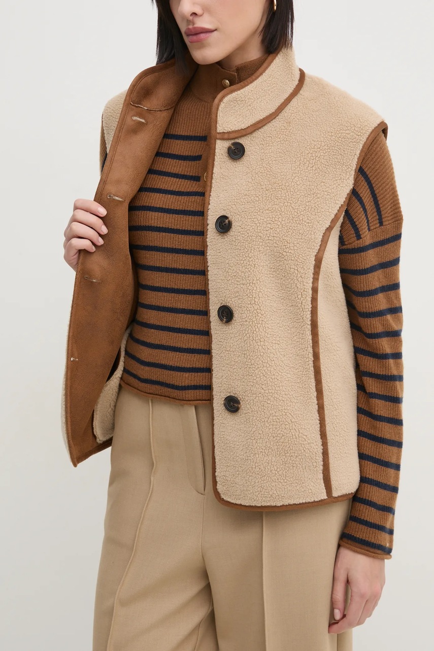 Αμάνικο μπουφάν Hoss Intropia χρώμα: μπεζ, 5458314 φωτογραφία