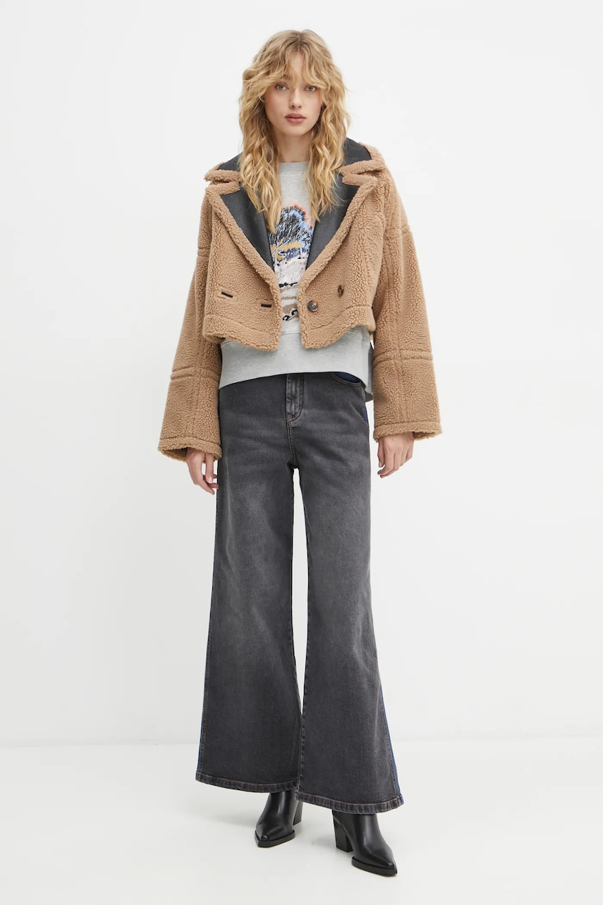 Двусторонний плащ MUNTHE SAMBINO женский цвет бежевый переходной oversize 244150224401 Двусторонний плащ MUNTHE SAMBINO женский цвет бежевый переходной oversize 244150224401