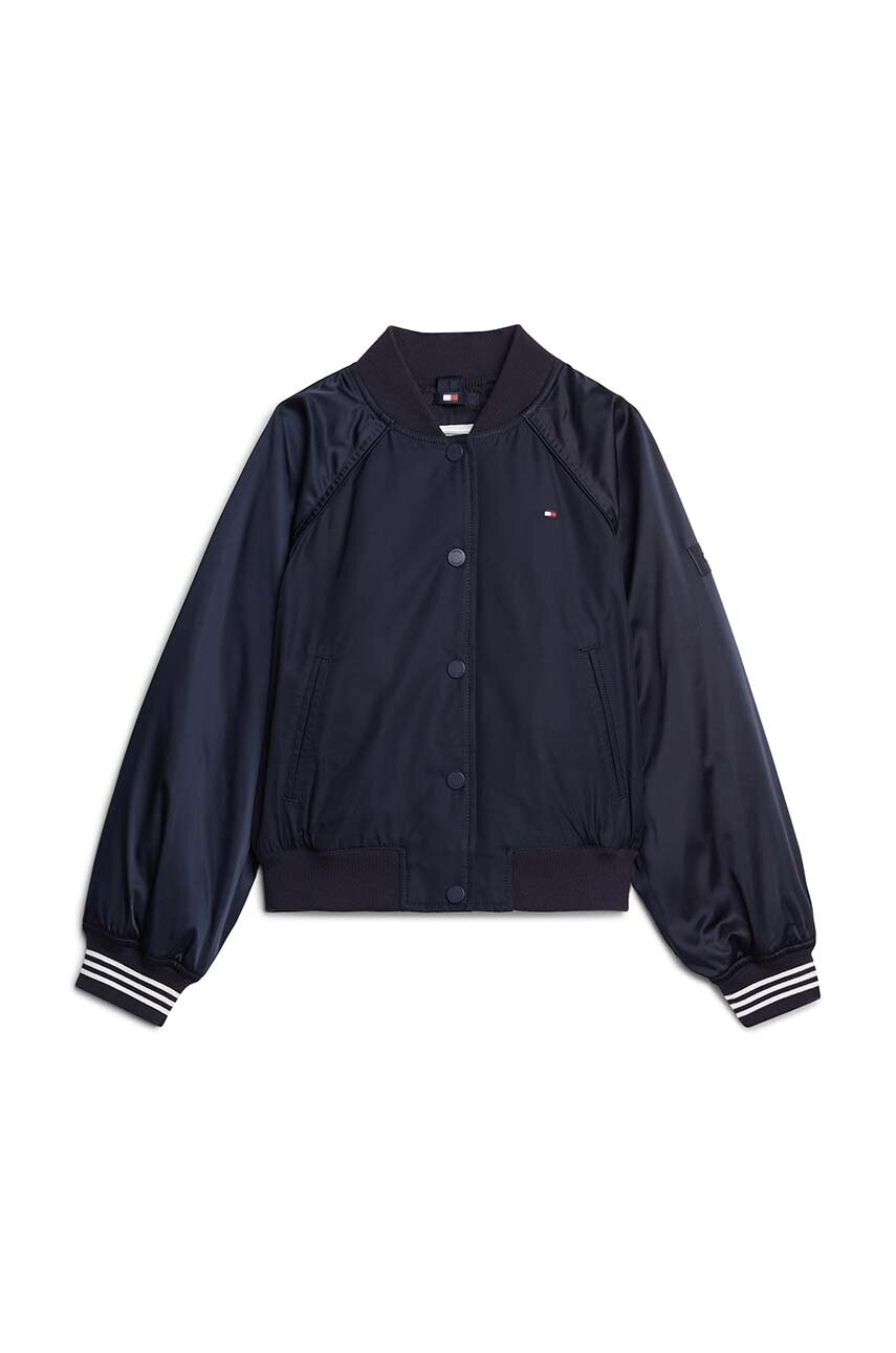 Levně Dětská bomber bunda Tommy Hilfiger tmavomodrá barva, KG0KG08054