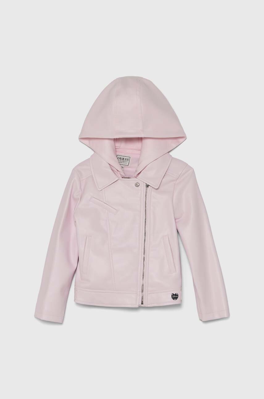 

Детско рокерско яке Guess в розово K4YL01 WAEI0, Розов