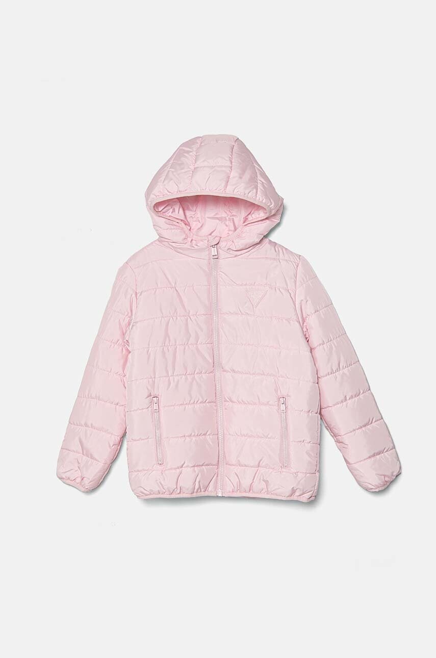 Levně Dětská bunda Guess růžová barva, H4BJ10 WCFM0