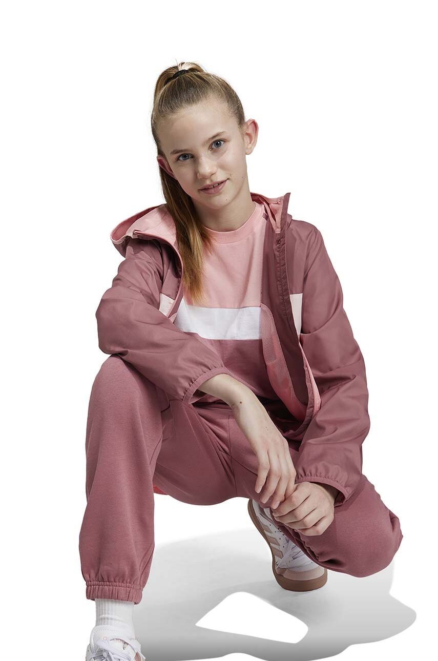 adidas geaca copii J TIBERIO WB culoarea roz, JG1249 adidas geaca copii J TIBERIO WB culoarea roz, JG1249