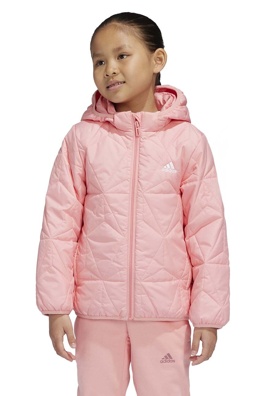 adidas geaca copii LK LT PADKT culoarea roz, JF4345 adidas geaca copii LK LT PADKT culoarea roz, JF4345