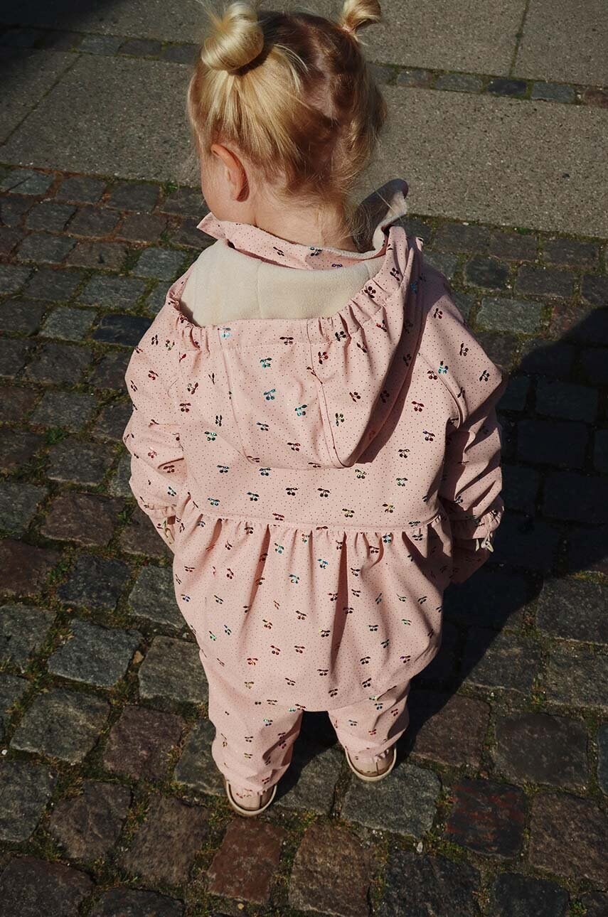 Konges Sløjd set rezistent la ploaie pentru copii RAINY PALME SET GIRL culoarea roz, KS101287