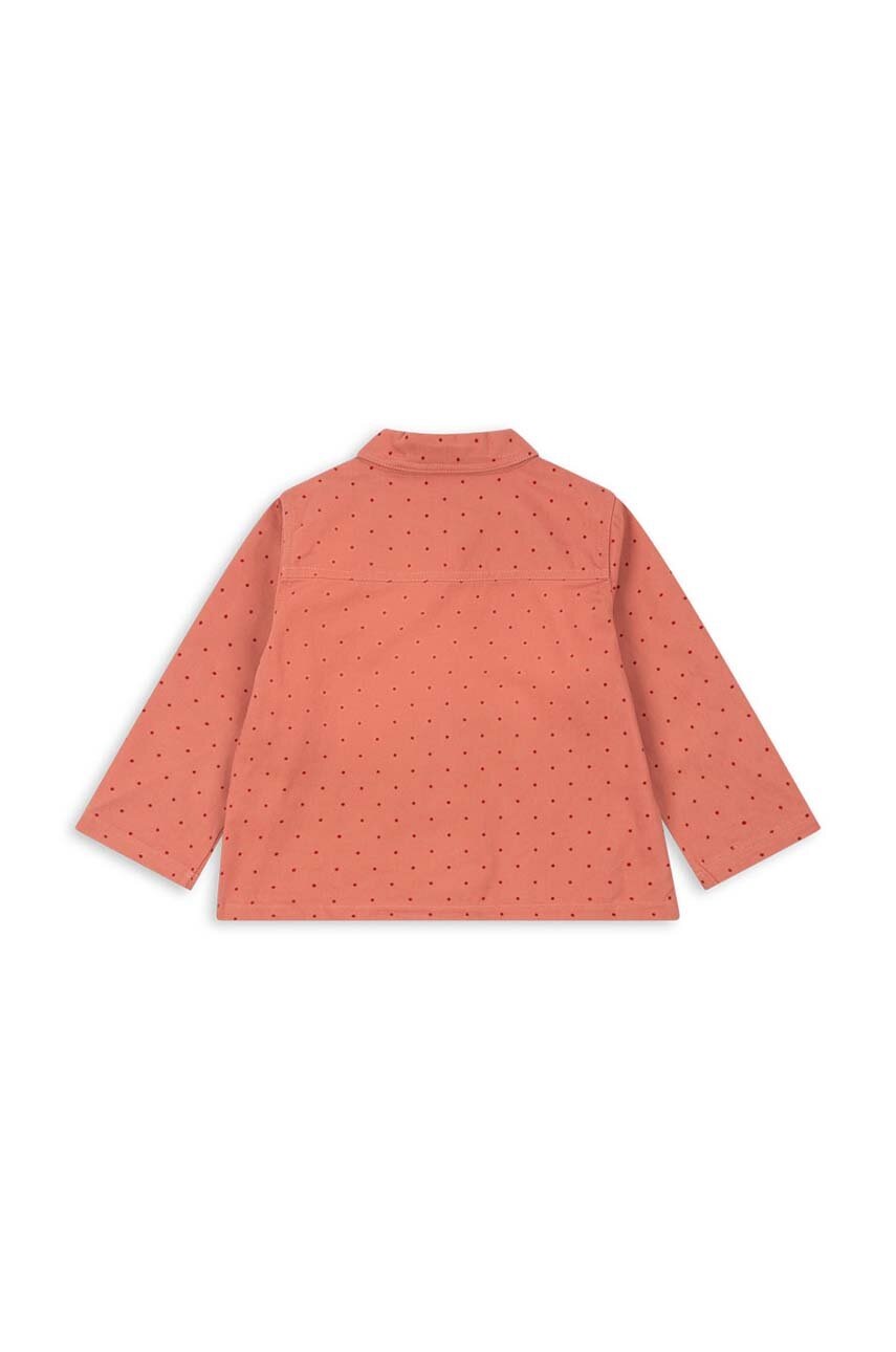 Детская хлопковая куртка Konges Sløjd NOLA SHIRT JACKET GOTS цвет розовый KS101637