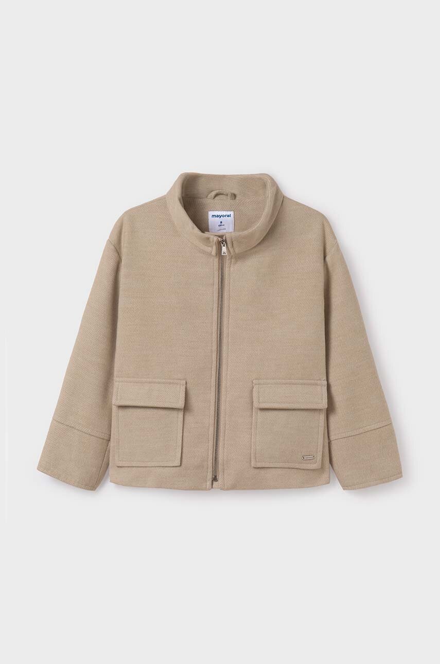 Дитяча куртка Mayoral колір бежевий 7477 Дитяча куртка Mayoral колір бежевий 7477
