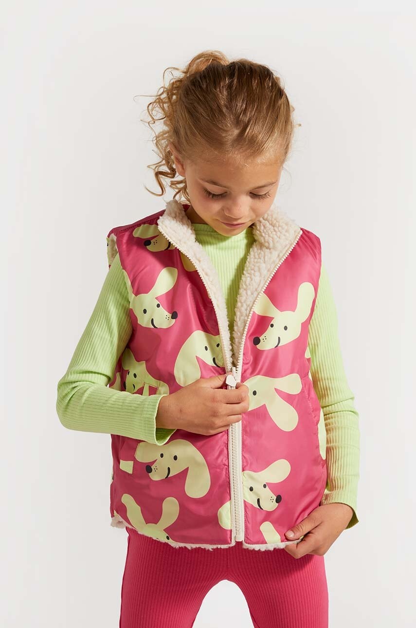 

Детски елек с две лица Coccodrillo в бежово ACADEMY GIRL KIDS, Бежов